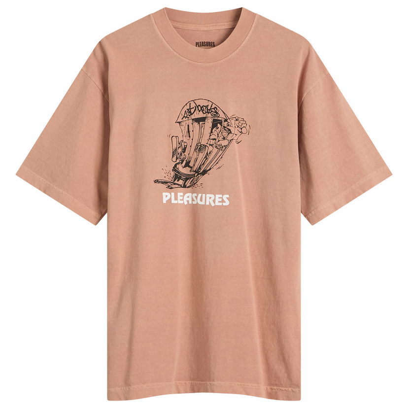 T-paita Pleasures Pleasures x Fat Beats 9th Street T-Shirt, Size Large Ruskea | P25SP067-ROSE