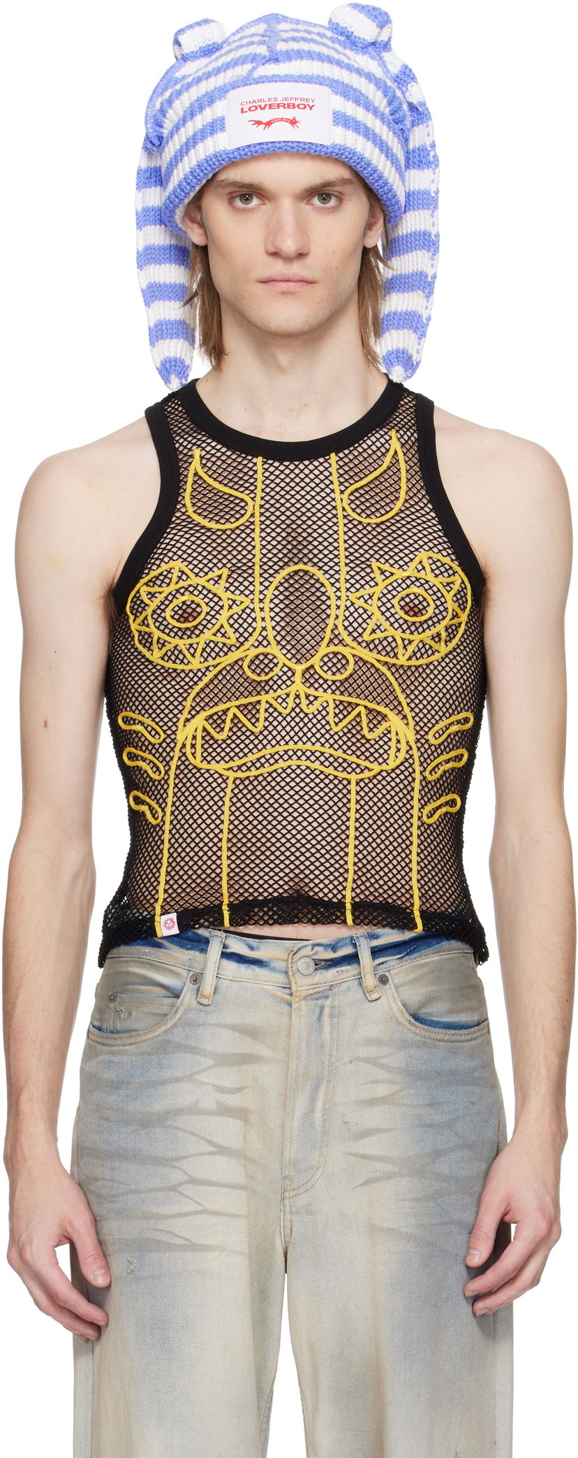 Hattu Charles Jeffrey Loverboy Charles Jeffrey LOVERBOY Graphic Net Tank Top Sininen | 54080303
