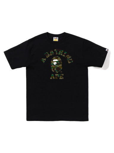 T-paita BAPE 1st Camo College Tee Musta | 1I80-110-007