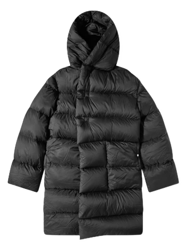 Puffer takki Rick Owens Hooded Liner Long Down Jacket Musta | RU02B2998-NZD3-09