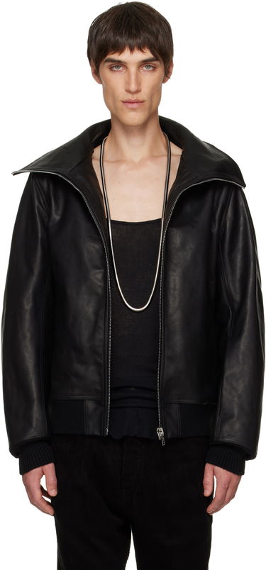 Takki Rick Owens Concordians Blixa Dracucollar Leather Jacket Musta | RR02E1710 LOO, 0