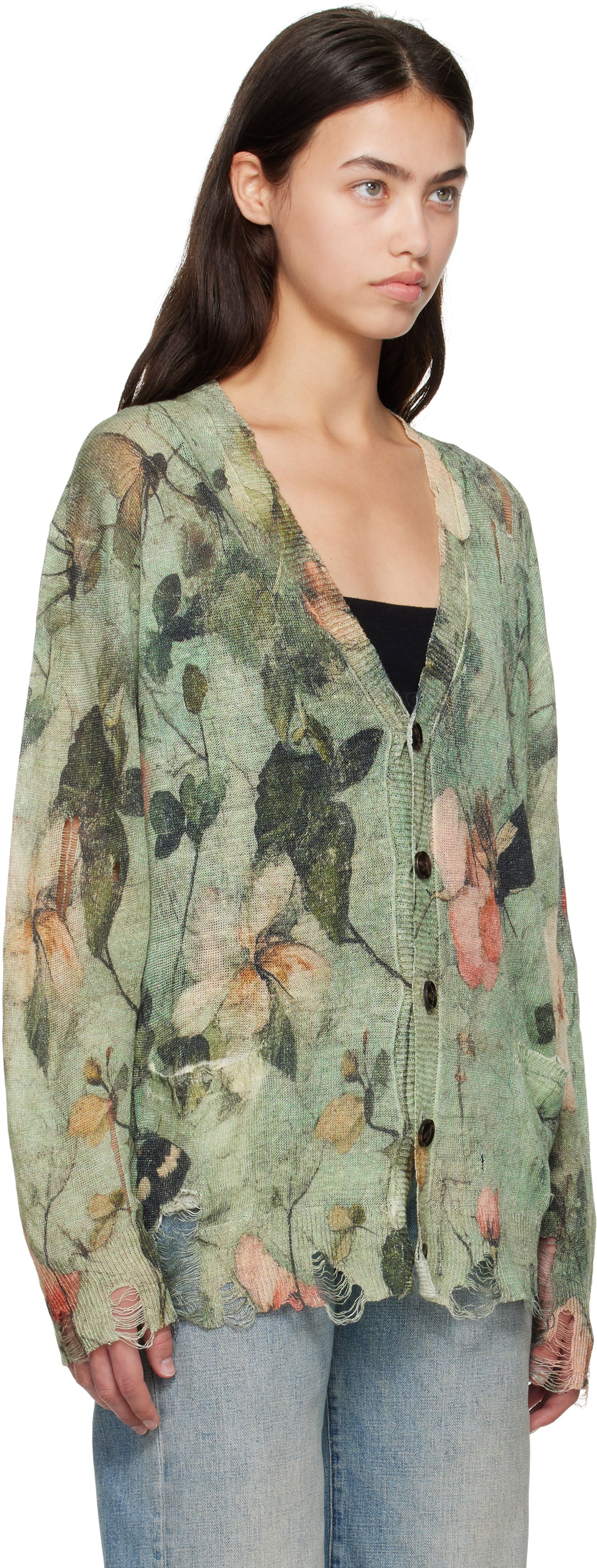 Villapaita R13 R13 Boyfriend Floral Cardigan Vihreä | R13WY200-Y227A, 1