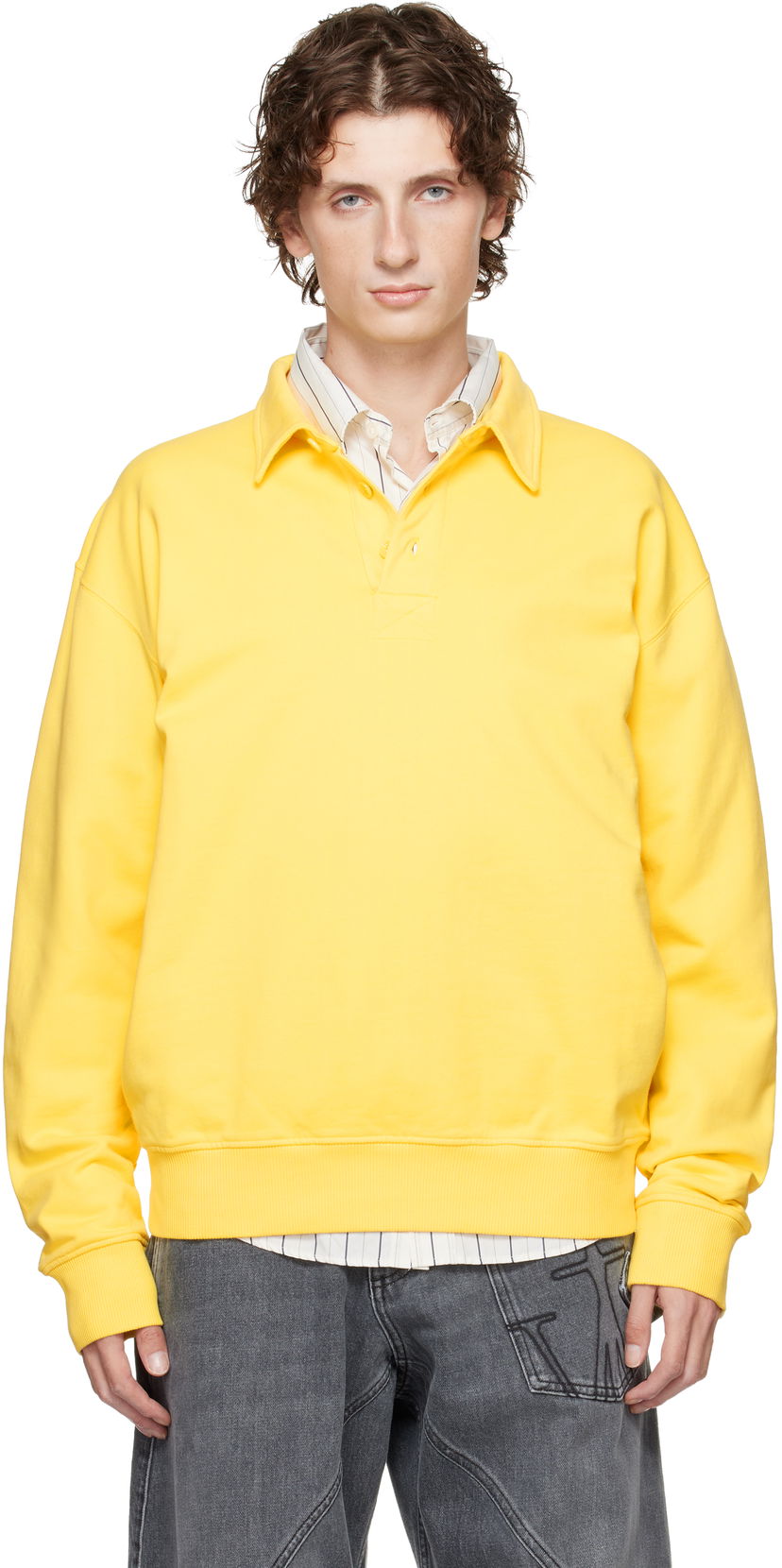 Huppari JW Anderson JW Anderson Rugby Sweatshirt Polo Keltainen | JO0275-PG1632