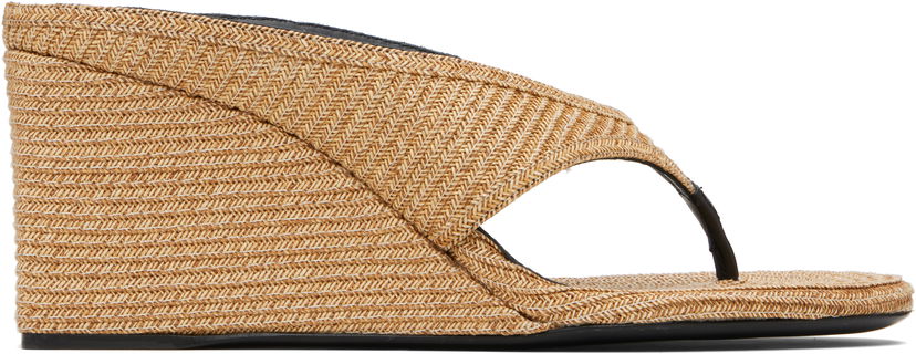 Tennarit ja kengät Alaïa ALAÏA Cube Thong Mule Wedge Sandals Beige | AA3M105TK054