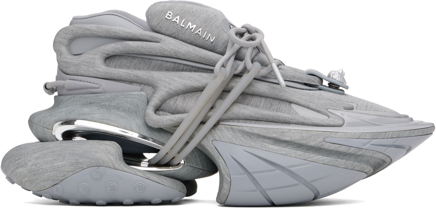 Tennarit ja kengät Balmain Balmain Unicorn Low Fleece Print Harmaa | EM1VJ309KFCT, 0