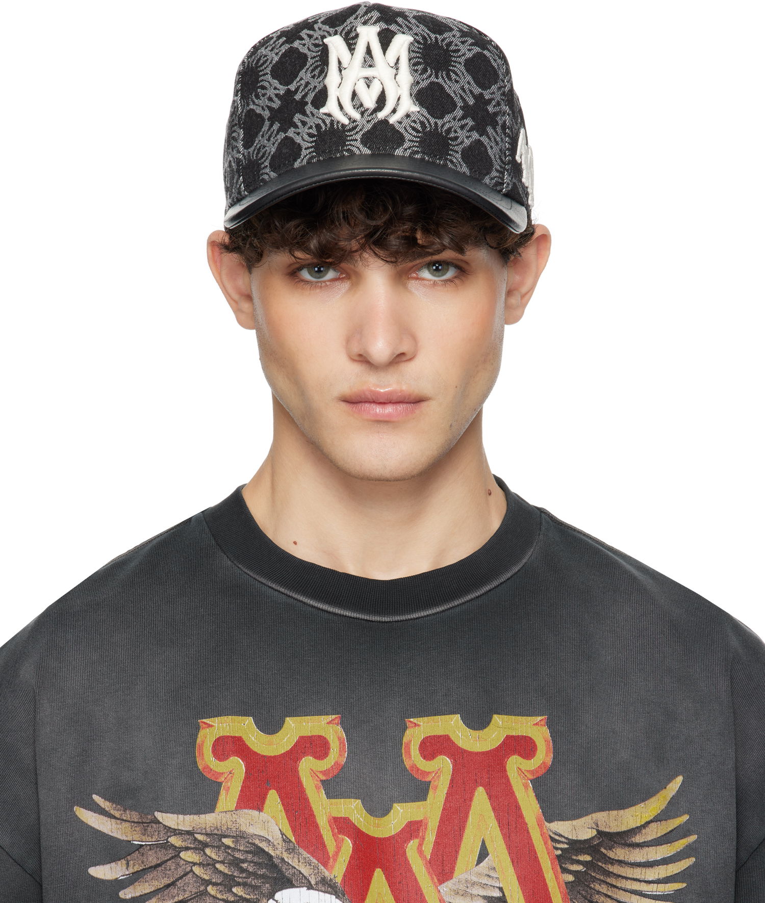 T-paita AMIRI 'MA' Quad Denim Cap Musta | AMHACP1036, 0