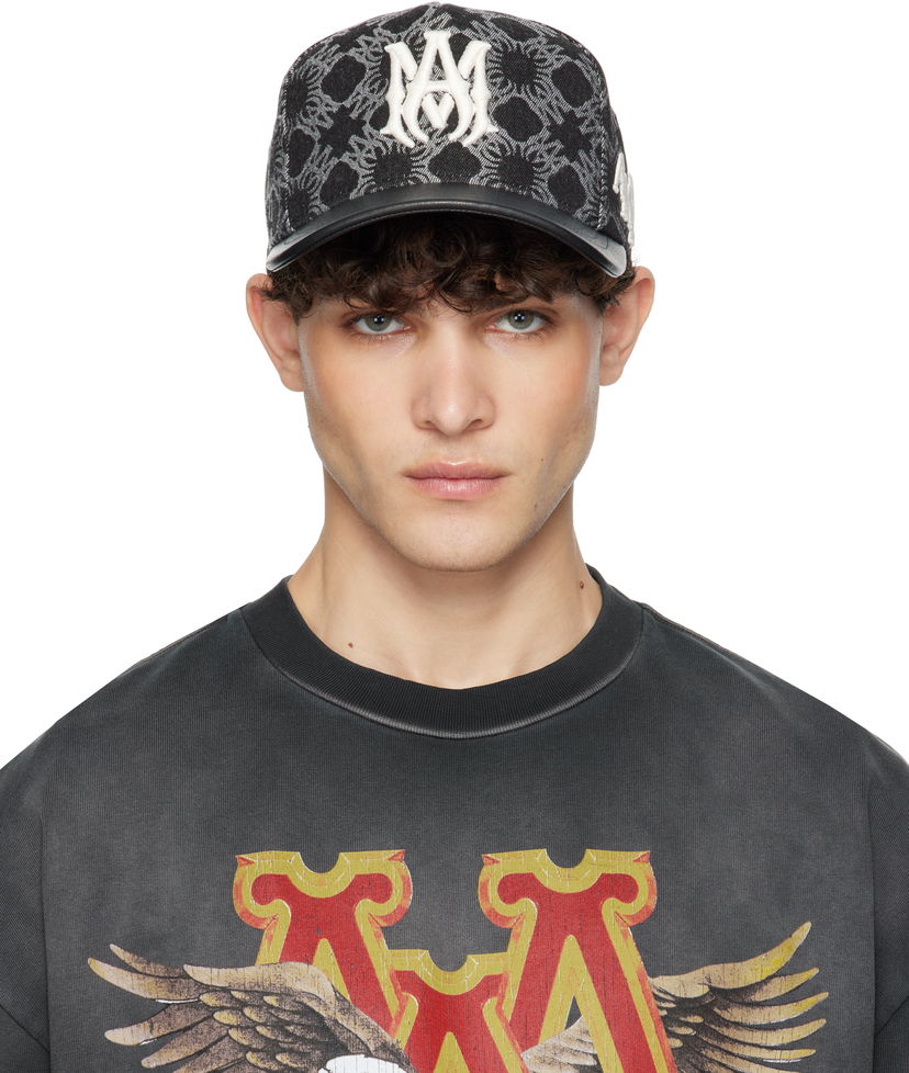 T-paita AMIRI 'MA' Quad Denim Cap Musta | AMHACP1036