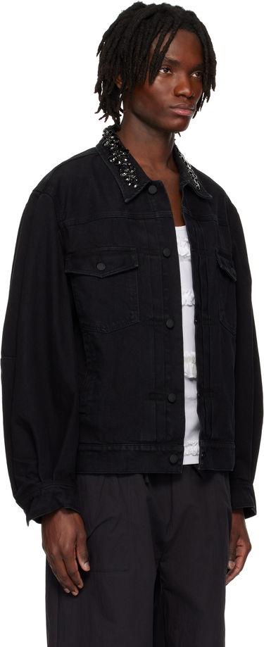 Takki Simone Rocha Simone Rocha Embellished Denim Jacket Musta | 6116B 1239, 1
