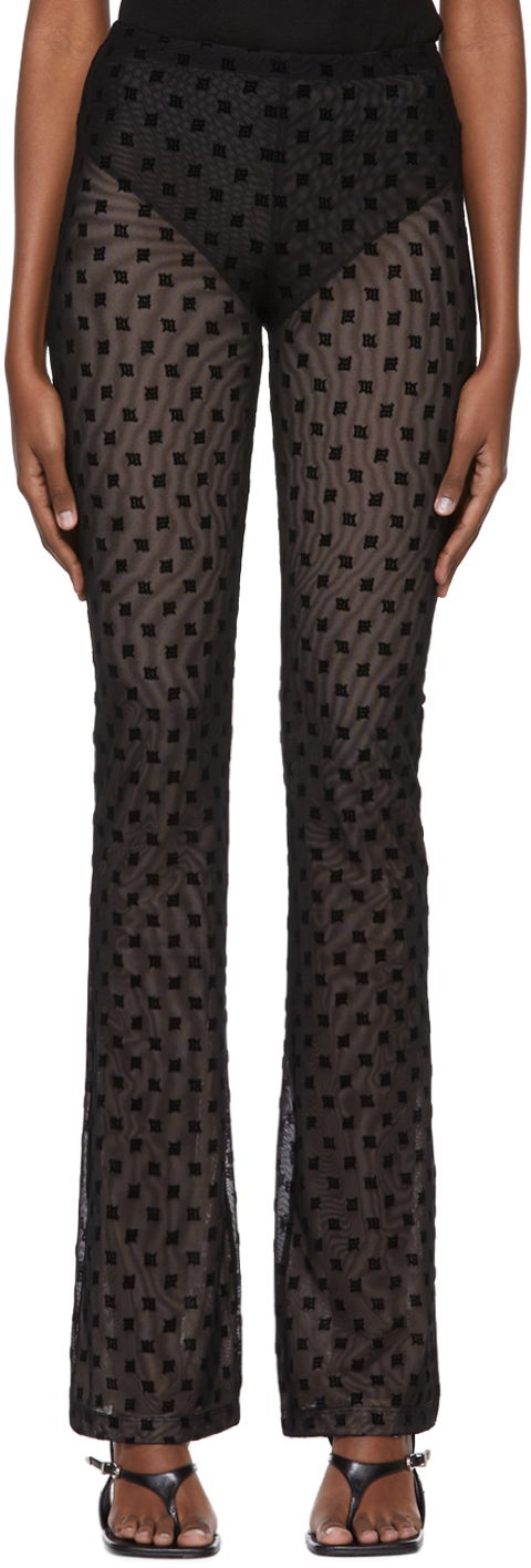 Housut MISBHV Sheer Flocked Trousers Musta | 022W315
