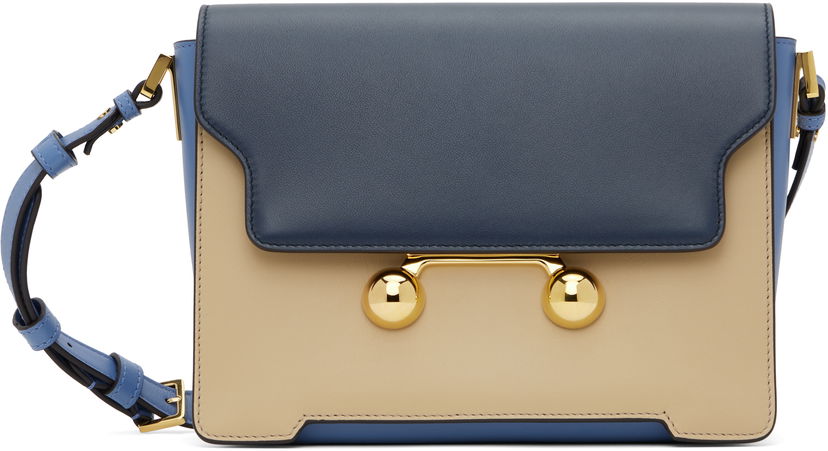 Olkalaukku Marni Marni Trunkaroo Medium Leather Shoulder Bag Sininen | SBMP0195U1 P6948