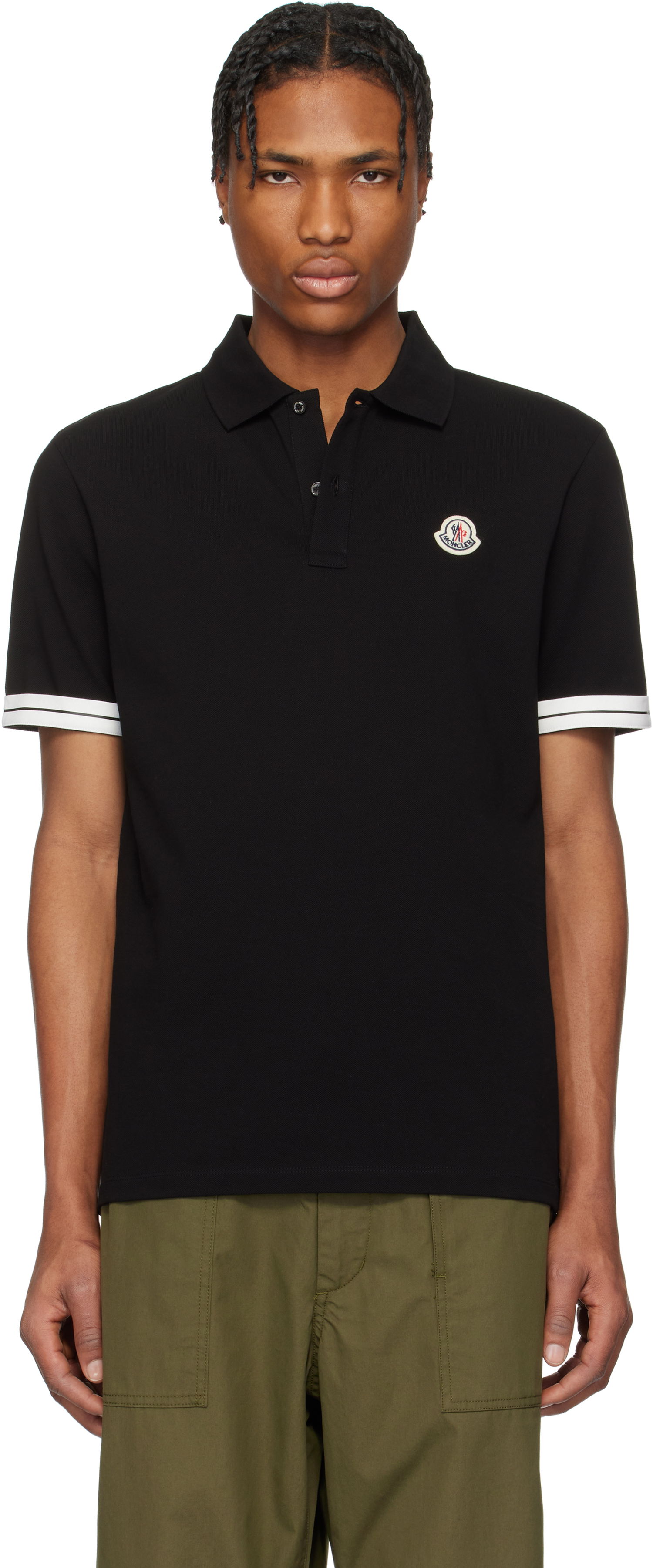 Poolopaita Moncler Moncler Archivio Short Sleeve Polo Musta | K10918A0002789ALK, 0