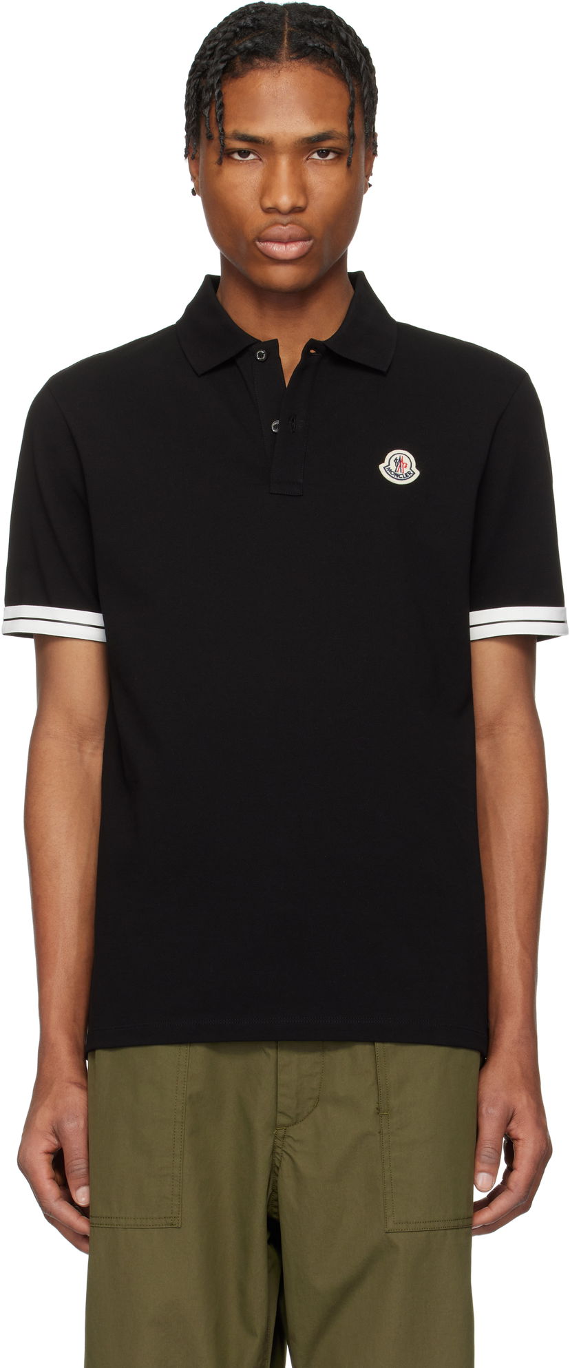 Poolopaita Moncler Moncler Archivio Short Sleeve Polo Musta | K10918A0002789ALK