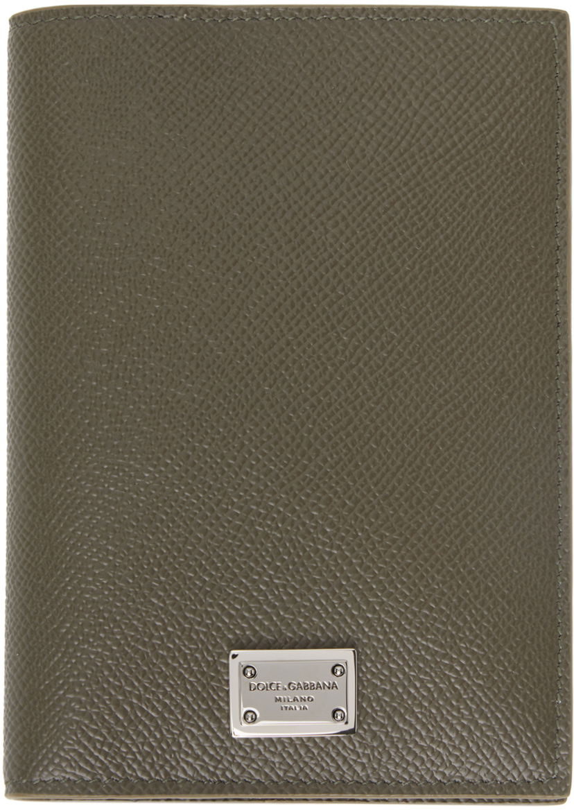 Lompakko Dolce & Gabbana Taupe Logo Plaque Passport Holder Vihreä | BP2215AG219