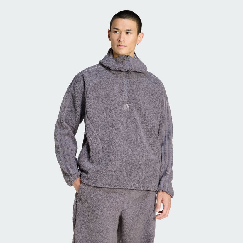 Huppari adidas Performance Teamgeist Borg Fleece 1/4 Zip Hoodie Harmaa | KR5186
