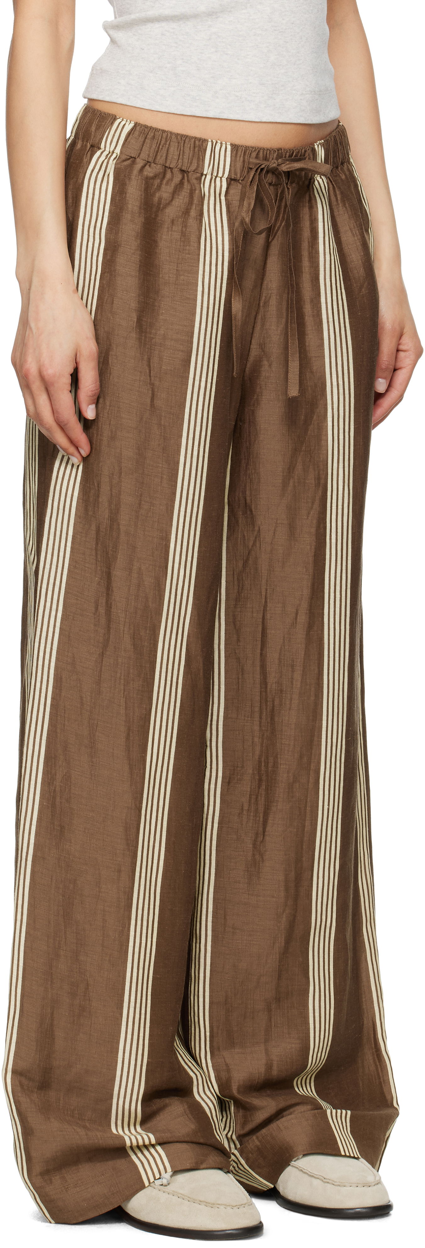 Housut rag & bone rag & bone Olivia Linen Trousers Ruskea | WAW25S70219321, 1