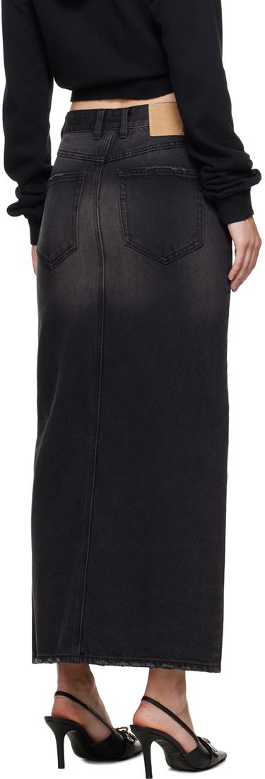 Hame We11done We11done Washed Denim Maxi Skirt Musta | WD-DS2-24-373-W-BK, 2