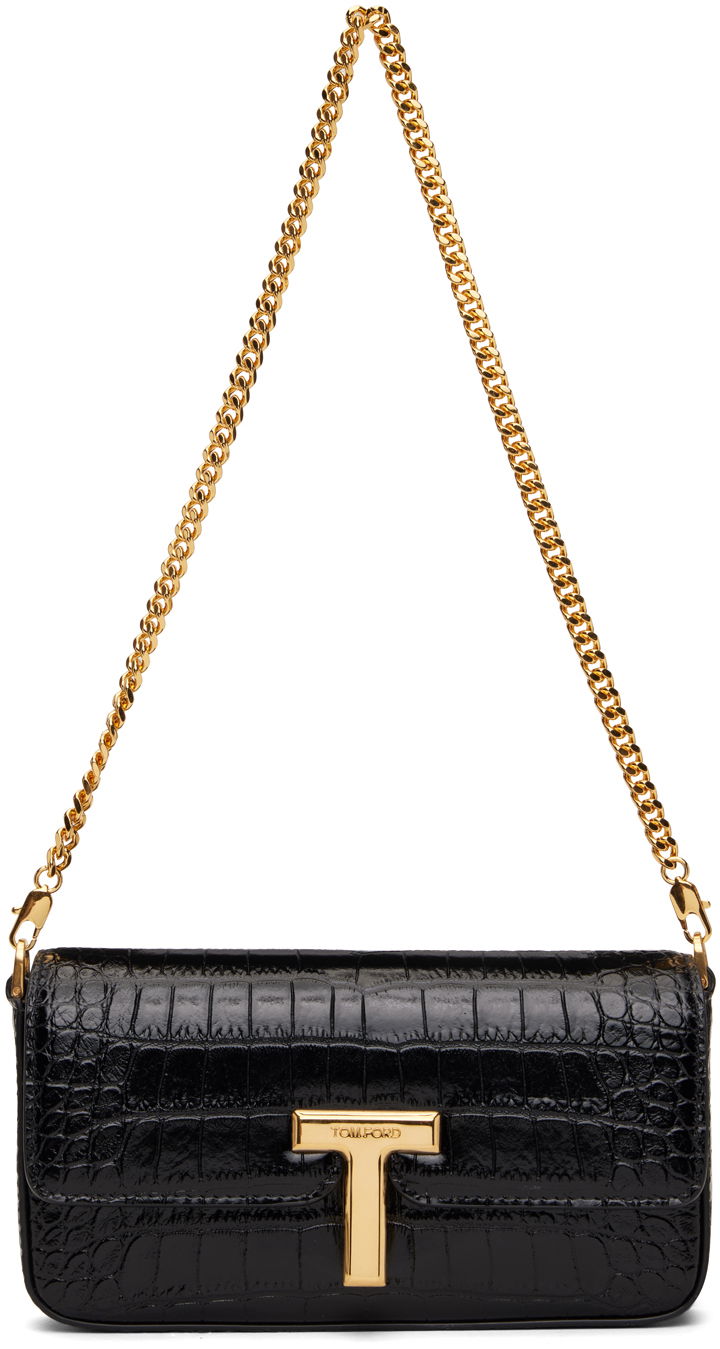 Vaatteet Tom Ford Black Crocodile Leather Wallis Mini Bag Musta | L1835-LCL395X