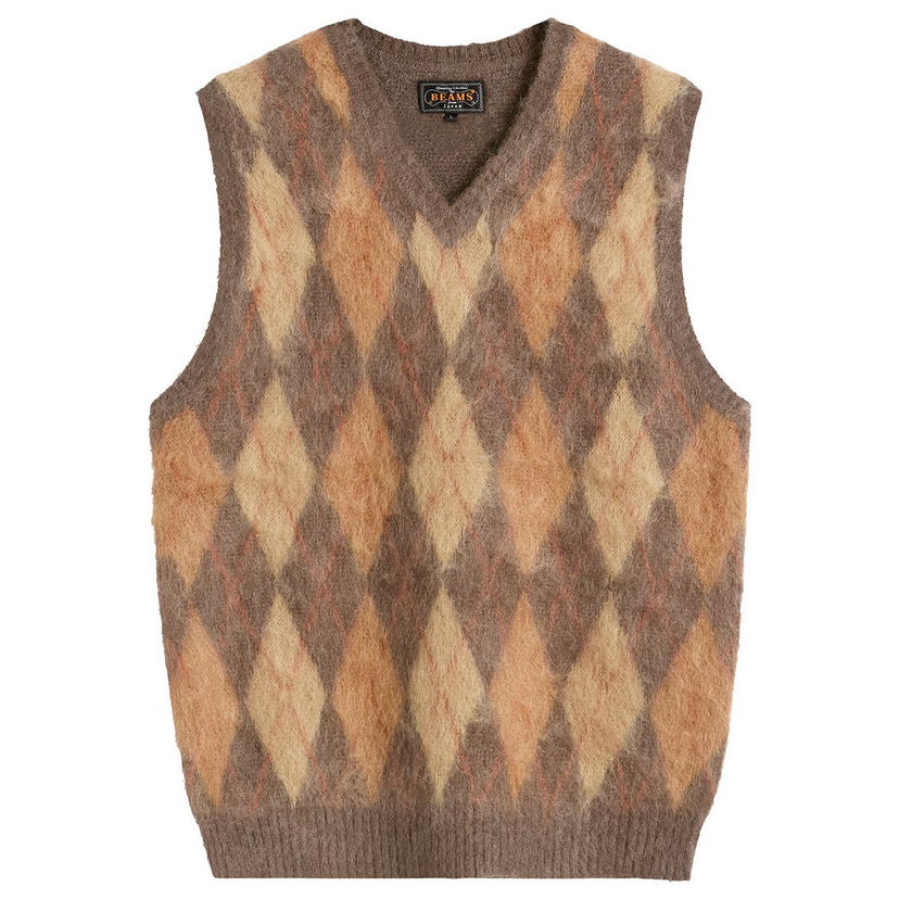 Liivi BEAMS Mohair Argyle Knit Vest, Size Small Monivärinen | 3805-0067-048-28