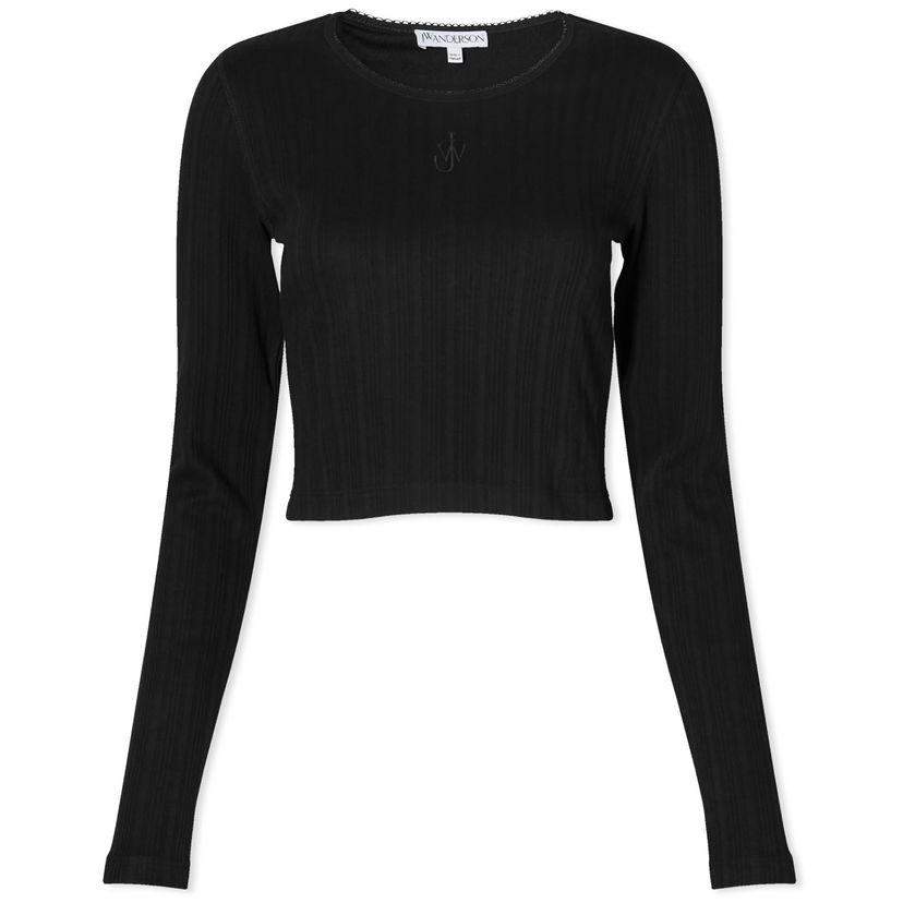 T-paita JW Anderson Cropped Anchor Embroidered Top Musta | JO0211-PG1501-999