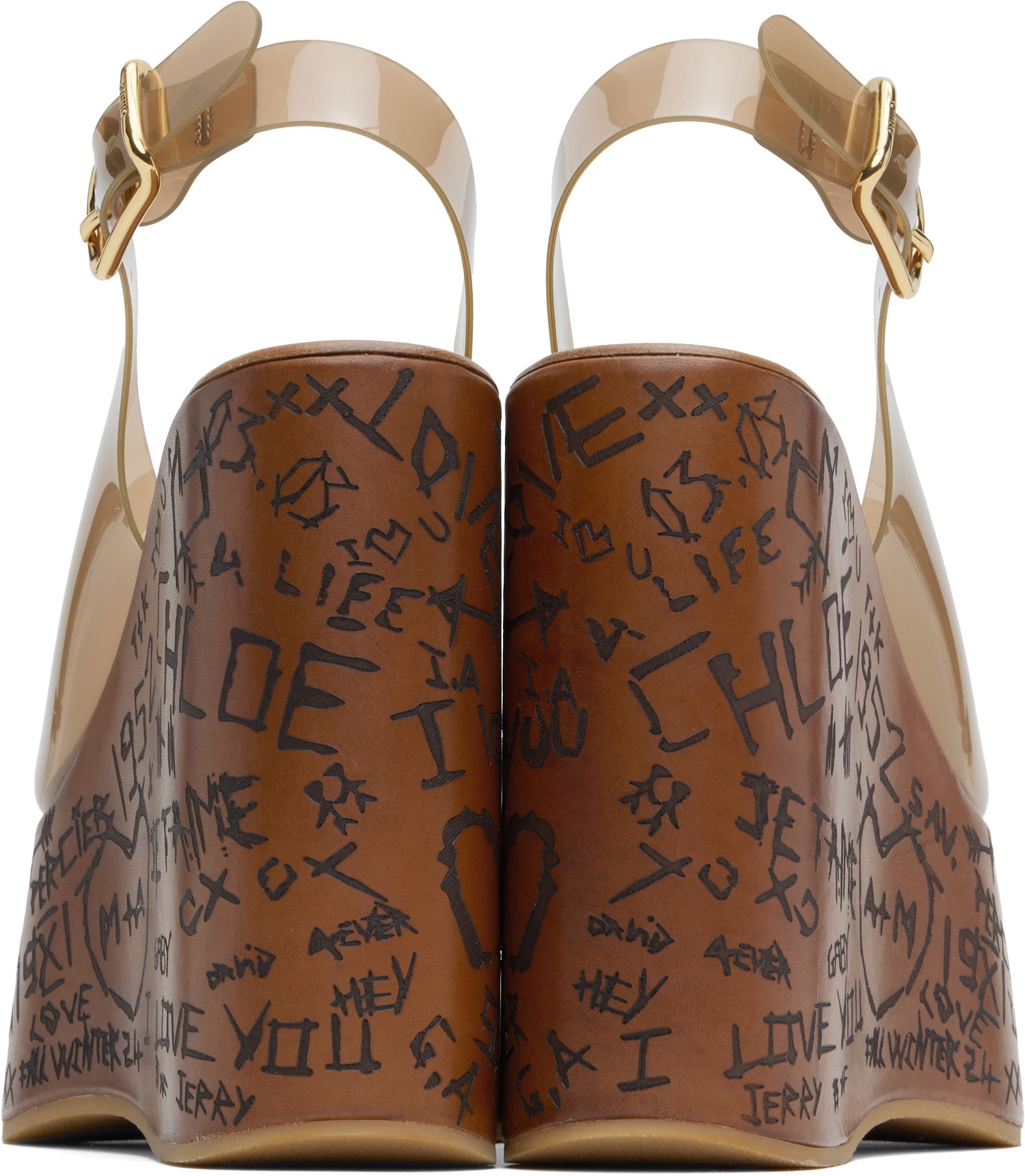 Kengänhoito CHLOÉ Chloe Maxime Wedge Sandals Ruskea | CHC25U09ZRT, 1