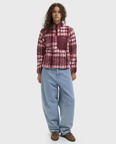 Villapaita Columbia Women's Plaid Print Sherpa Fleece Pullover Burgundia | 2085734624, 1