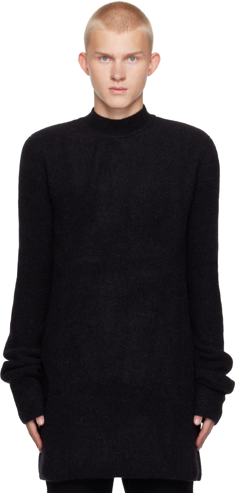 Villapaita Rick Owens Alpaca Knit Sweater Musta | RR02D6695 KWP