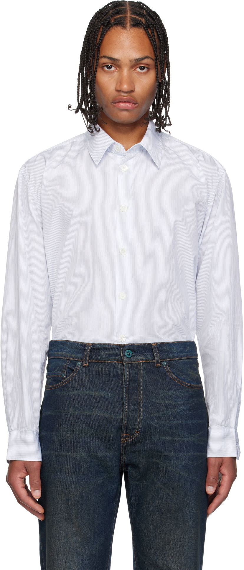 Paita OUR LEGACY Beyond Striped Button-Up Shirt Valkoinen | M4252BD