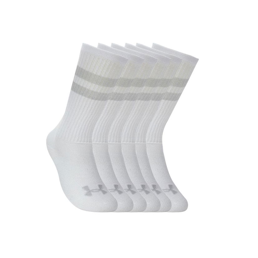 Sukat Under Armour Under Armour Essential Crew Socks 6-Pack Valkoinen | 1387058-100