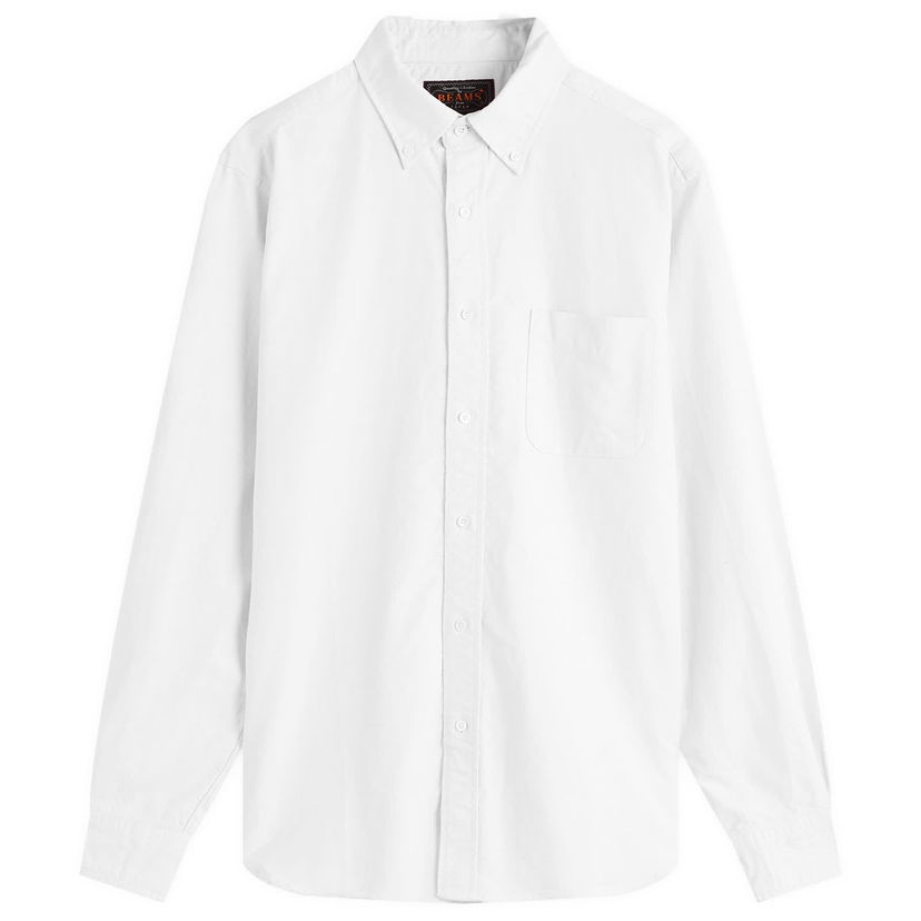 Paita BEAMS Beams Plus Button Down Oxford Shirt, Size Small Valkoinen | 3811-0011-139-01