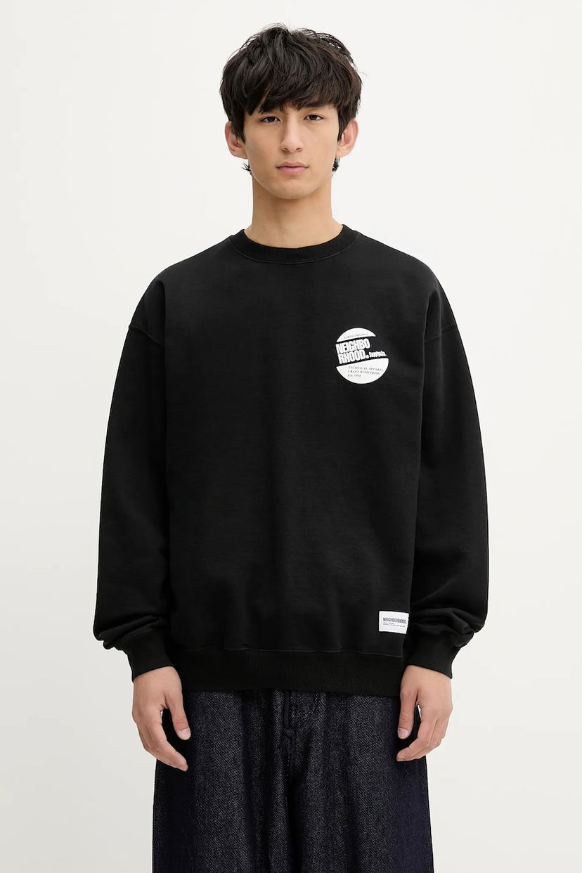 Huppari Neighborhood NEIGHBORHOOD Classic Long Sleeve Sweatshirt with Graphic Musta | 251FPNH.CSM01