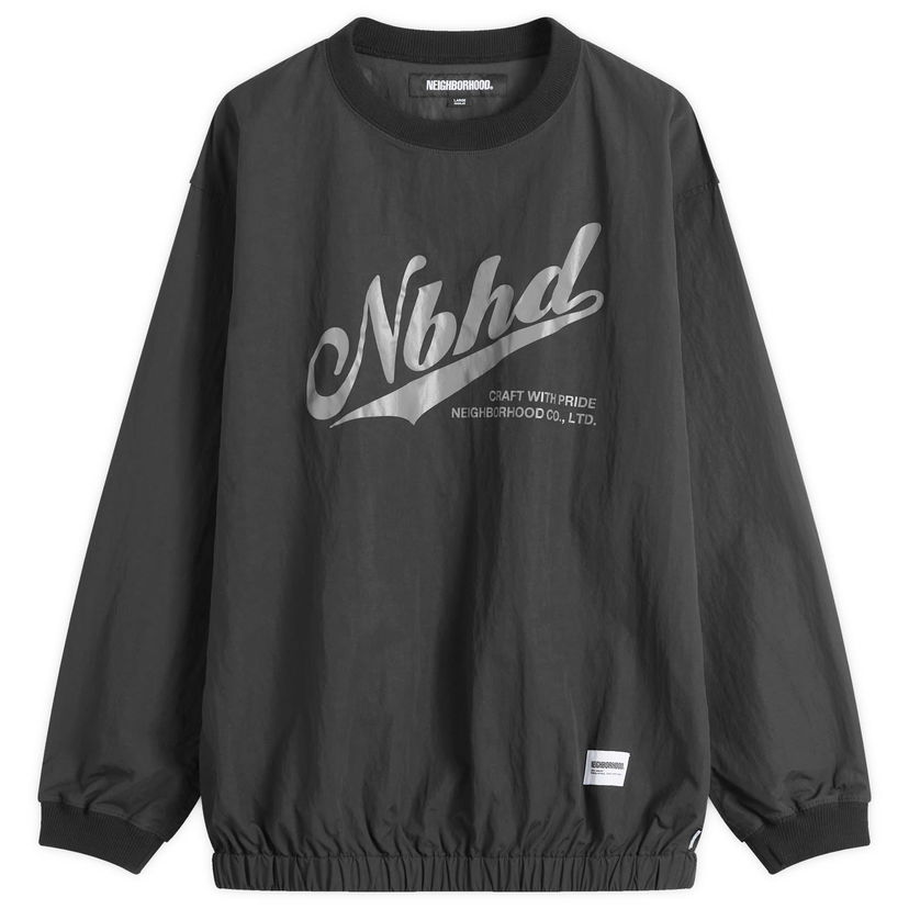 Huppari Neighborhood Pullover Track Nylon Sweatshirt Large Musta | 242TSNH-SHM04-BLK