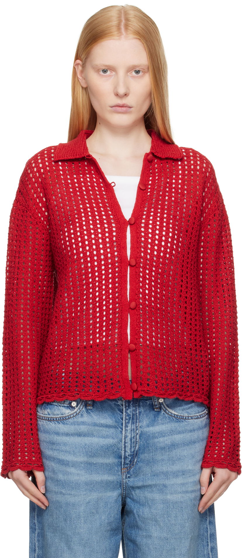 Villapaita rag & bone Rag & Bone Khloe Knit Cardigan Punainen | WAS25P020BR20