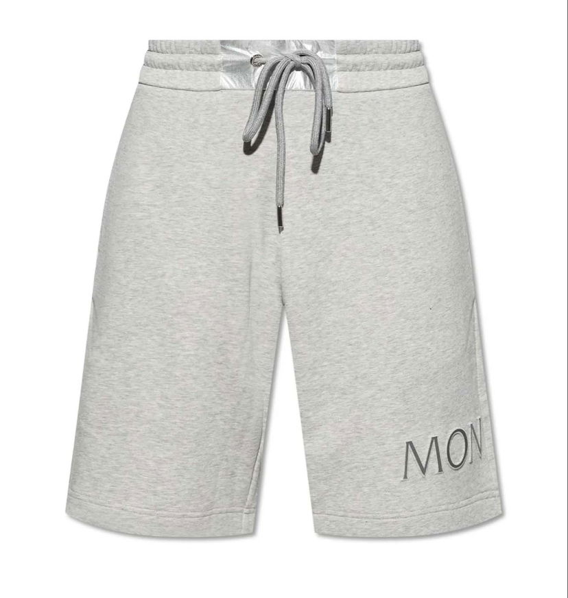 Shortsit Moncler Logo Embroidered Drawstring Shorts Harmaa | i20918h0000189a2l 986