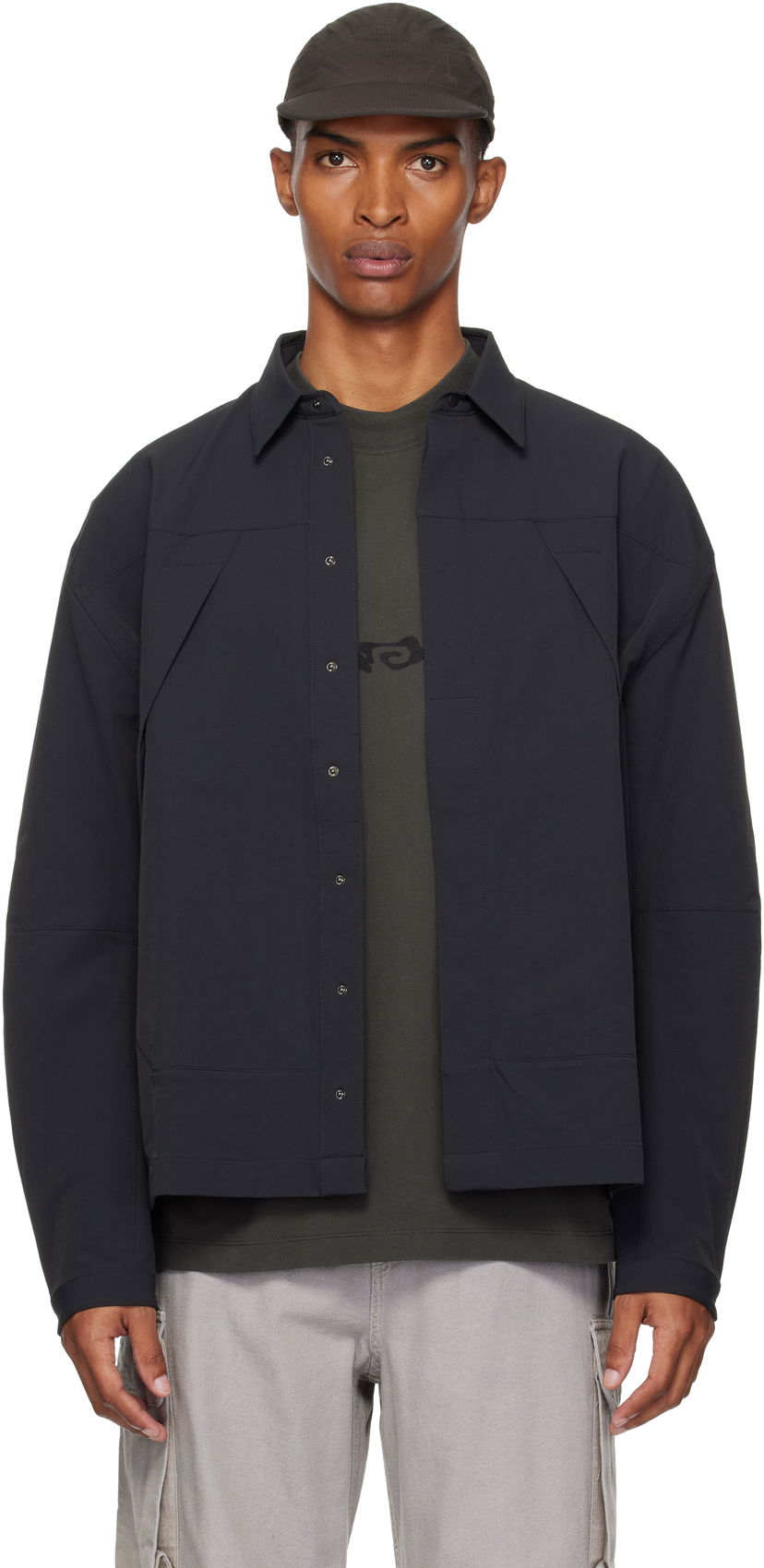 Paita ROA ROA Utility Overshirt Musta | RBMW0372FA264