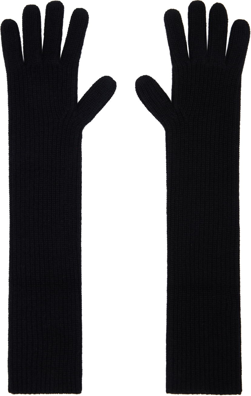 Käsineet Loulou de Saison Loulou de Saison Milos Cashmere Long Gloves Musta | MILOS