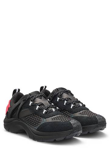 Vaatteet BOSS Signature Mesh and Suede Trainers Musta | 50536259