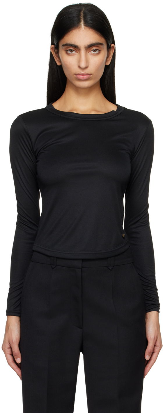 T-paita Anine Bing Jane Long Sleeve T-Shirt Musta | A-08-4408-000