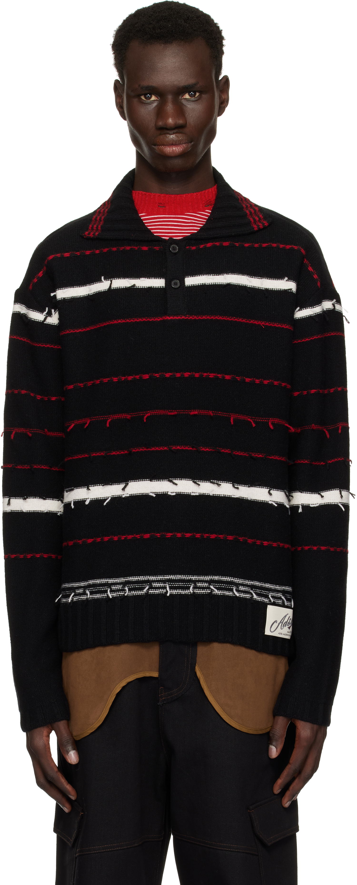 Villapaita Andersson Bell Andersson Bell Striped Polo Sweater Musta | atb1245m, 0