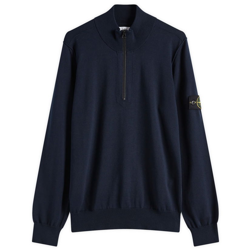 Villapaita Stone Island Stone Island Organic Cotton Half Zip Knit, Size Large Tummansininen | K1S155100063-V0020