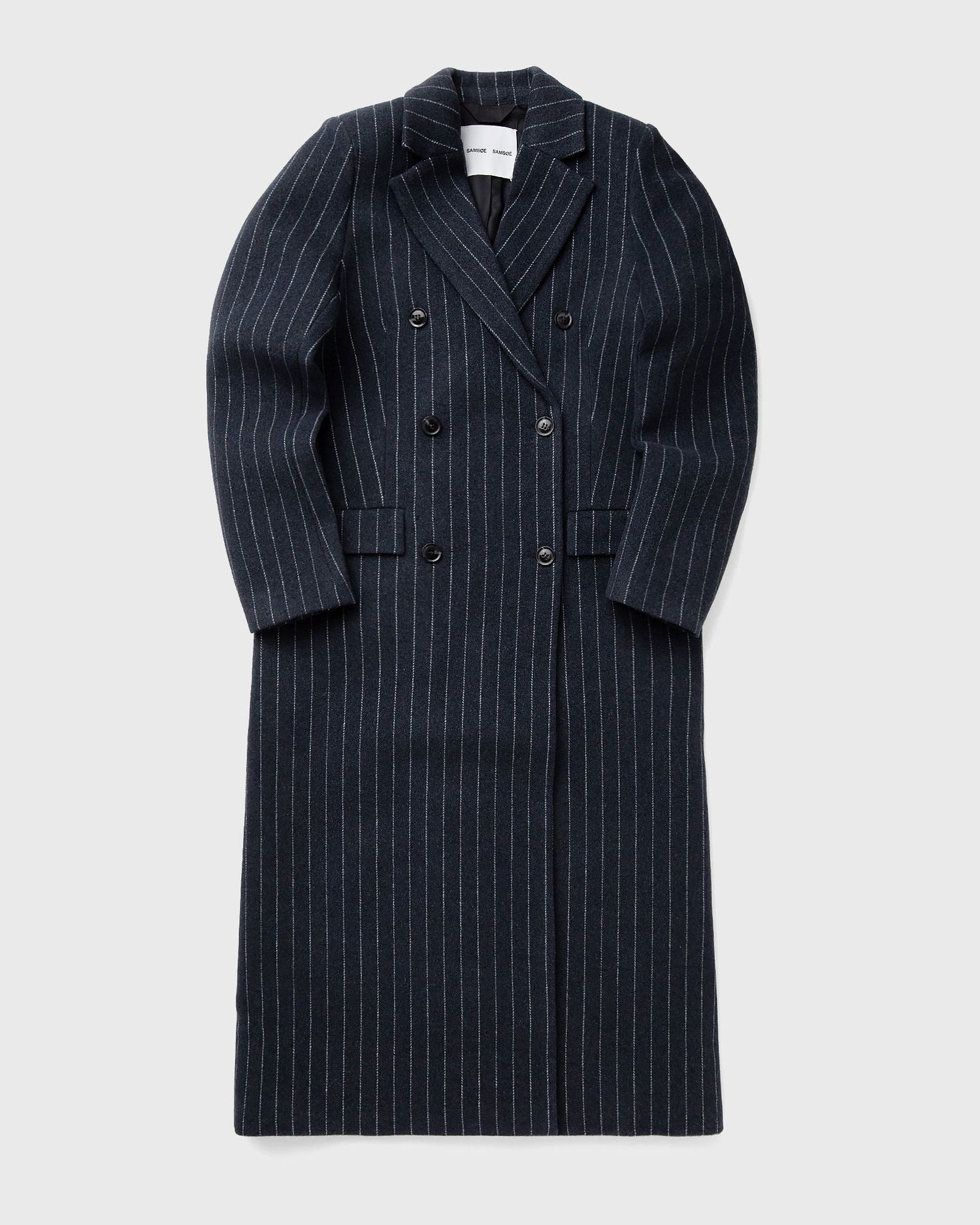 Takit Samsoe Samsoe Double-Breasted Pinstripe Coat Tummansininen | F24900016-CLR002321, 0