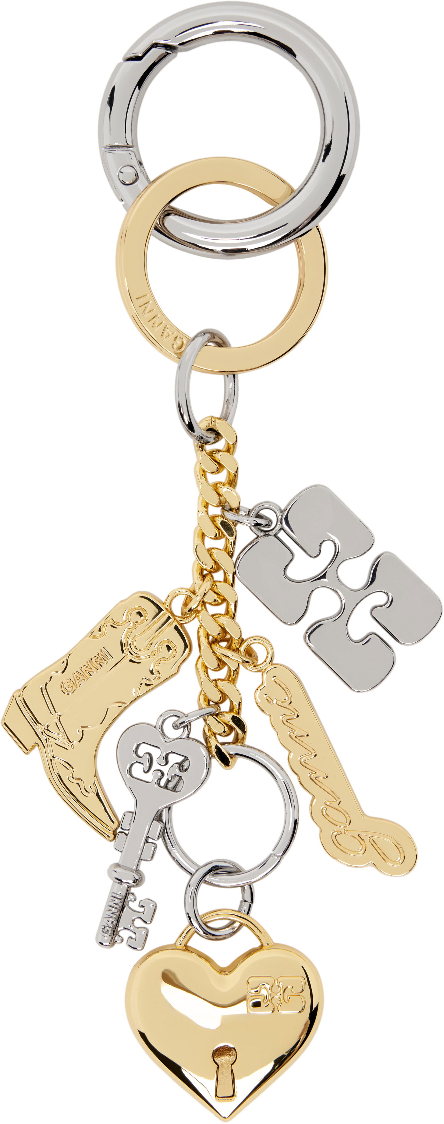 Avaimenperät GANNI GANNI Bou Multi Charm Keychain Metallinen | A6616, 0