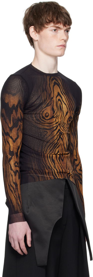 T-paita Jean Paul Gaultier Jean Paul Gaultier 'The Wood' Long Sleeve Ruskea | 25/03-W-TO335-M002P-0060, 4