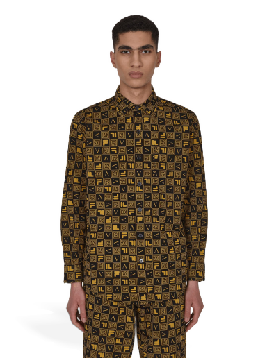 Paita Aries FILA x Logo Print Longsleeve Shirt Musta | FIAR40001 BLK
