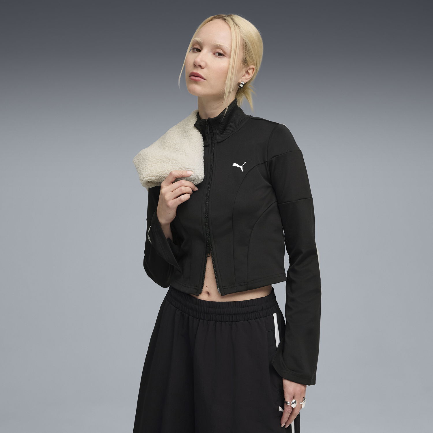 Takki Puma DARE TO Slim Cropped Track Jacket Musta | 632146_01, 0