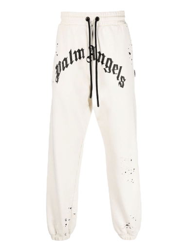Verryttelyhousut Palm Angels GD Glittered Logo Sweatpants Valkoinen | PMCH011F22FLE0030310