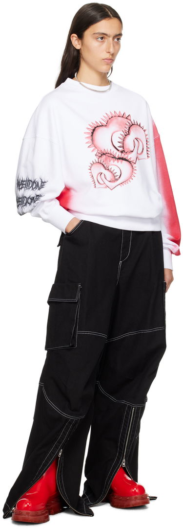 Villapaita We11done Printed Sweatshirt Valkoinen | WD-TS3-23-710-U-WH, 3