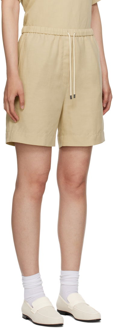 Shortsit TOTEME TOTEME Drawstring Shorts Beige | 233-2025-214, 1