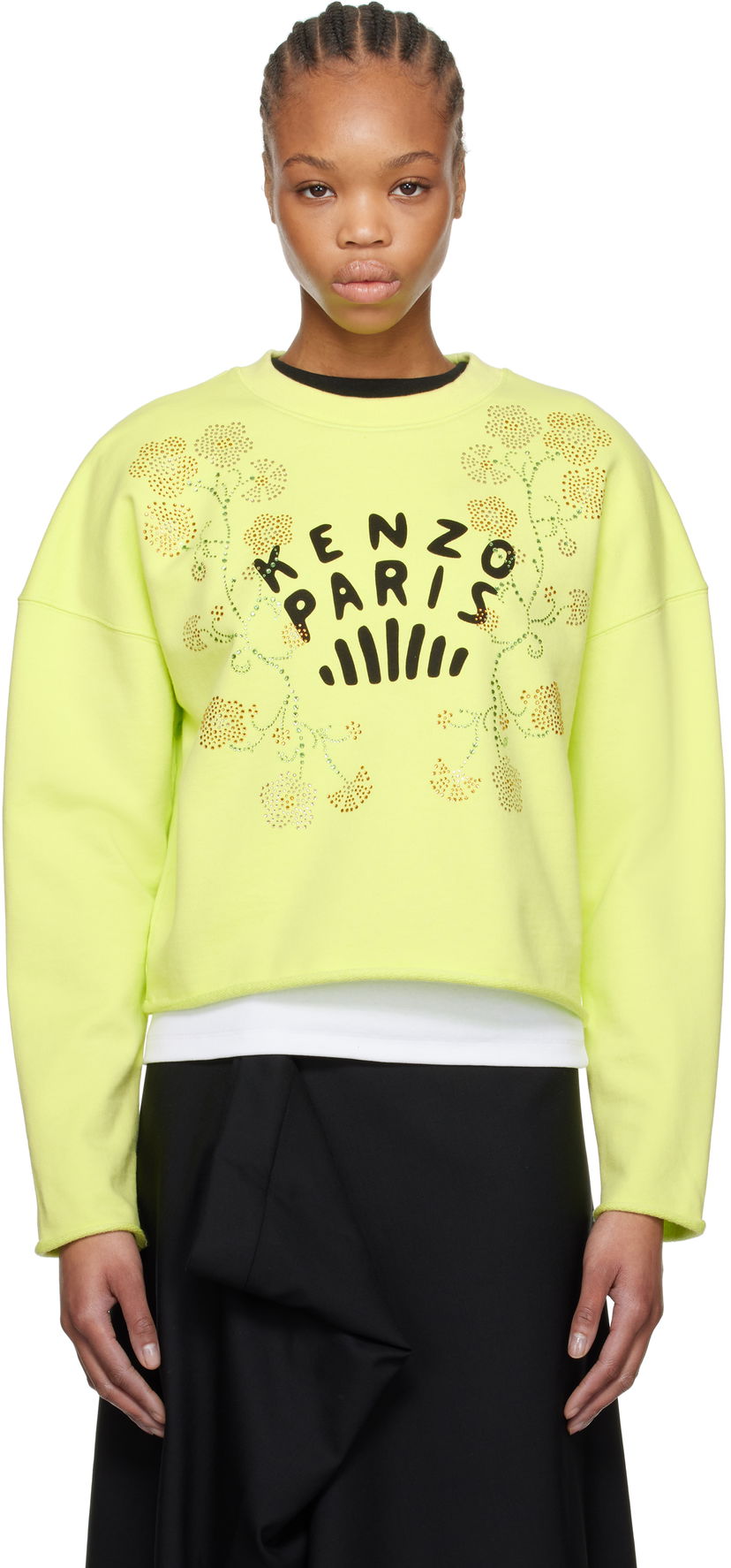 Villapaita KENZO Kenzo 'Jungle Flower' Cropped Sweatshirt Keltainen | FF52SW1774MF
