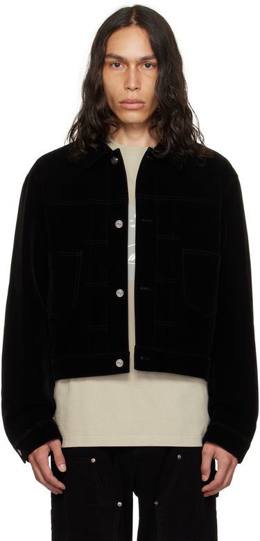 Takki We11done We11done Velvet Crop Jacket Musta | WD-JK3-23-041-M-BK, 0