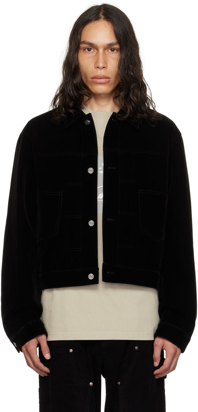 Takki We11done We11done Velvet Crop Jacket Musta | WD-JK3-23-041-M-BK, 0